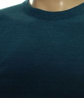 Sweter męski klasyczny gładki wełniany z wełny XXL 2XL morski petrol 1705