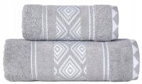 Ręcznik Azteka 70x130 popielaty szary aztecki Greno