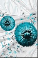 100 70CM OBRAZ PŁÓTNO TURKUSOWE DMUCHAWCE 2 PŁÓTNO RAMA