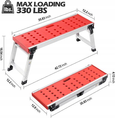 Podest aluminiowy roboczy drabina aluminiowa 2,45m na Arena.pl
