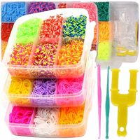 ZESTAW XL GUMEK DO ROBIENIA BRANSOLETEK GUMKI 3000 SZT. AKCESORIA ORGANIZER