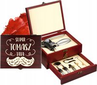 Personalizowany zestaw akcesoriów do wina Z GRAWEREM prezent DLA TATY