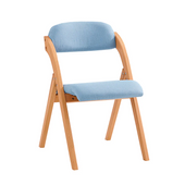 Kuchenne krzesło drewniane składane biurowe do biura niebieskie siedzisko