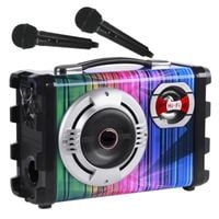 KARAOKE 2x mikrofony 25W Czytnik Pendrive USB Bluetooth