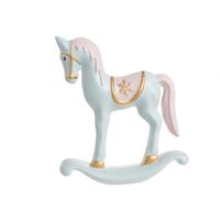 konik na biegunach z drewna 17cm miętowy  | 38can11735_mi