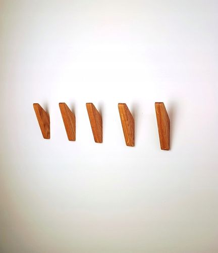 Wieszak na Ubrania do Przedpokoju Drewniany Ścienny Wiszący Brązowy Dębowy na Arena.pl