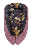 Kokon niemowlęcy dwustronny kojec otulacz Premium BOBONO- floristic granat