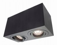 Lampa oprawa sufitowa podwójna regulowana czarna prostokątna Light Prestige