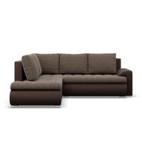 Narożnik z otomaną, lewy, BOSCO, ekoskóra, 230x200x89 cm, brąz | TYLETEGOTU