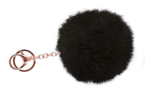 Pompon króliczy - brelok czarny na Arena.pl