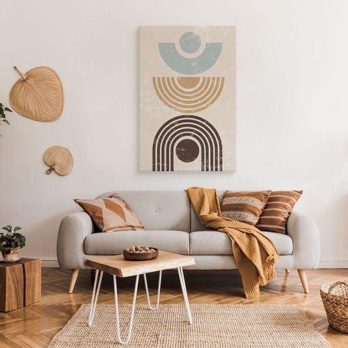 Obraz Na Płótnie Do Sypialni Beżowe Wzory Styl Boho Abstrakcja 30cm x 40cm na Arena.pl