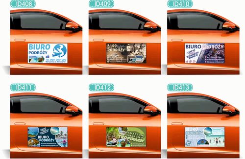 Magnes na samochód reklama magnetyczna 60x30 cm BIURO PODRÓŻY na Arena.pl