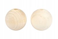 Drewniane korale kulki 20mm SUROWE Z OTWOREM decoupage MAKRAMA 10szt.