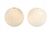Drewniane korale kulki 20mm SUROWE Z OTWOREM decoupage MAKRAMA 10szt.