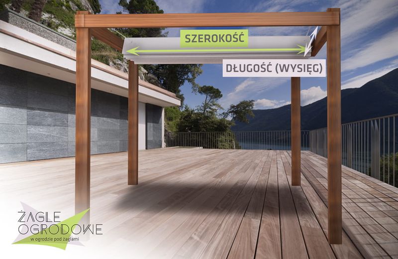 ŻAGIEL PRZECIWSŁONECZNY WODOSZCZELNY ROZSUWANY NA WYMIAR zdjęcie 3