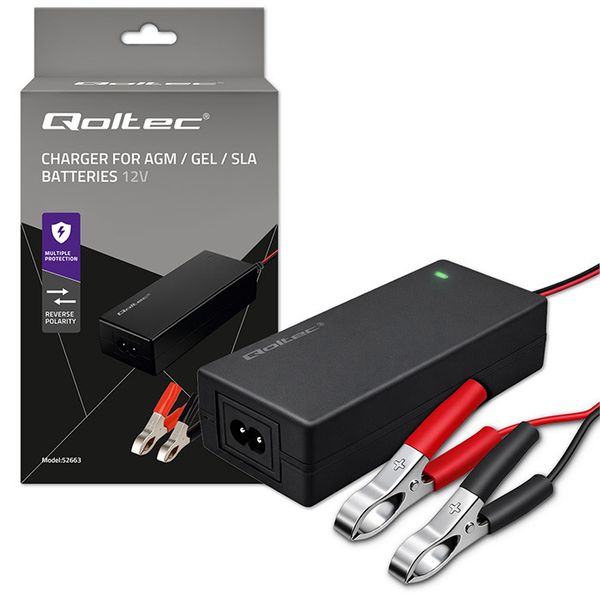Qoltec Prostownik 12V 2A do AGM/GEL/STD zdjęcie 1