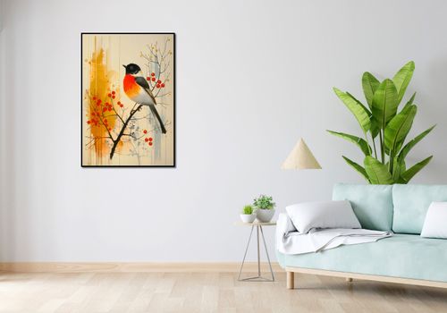 Plakat 70x100cm Jesienny Rudzik na Arena.pl