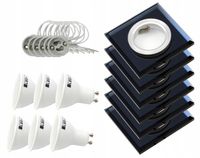 6x Oprawa halogenowa SZKLANA + 6x LED GU10 5W