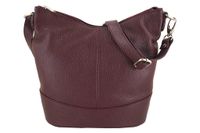Modna torebka włoska skórzana - Bordowa
