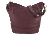 Modna torebka włoska skórzana - Bordowa