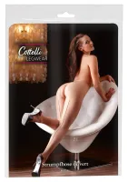 cottelli legwear rajstopy bez krocza beżowe z czarnym szwem 20 den