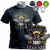 KOSZULKA T-SHIRT MĘSKI WZORY DO WYBORU - ŻYCIE PO 18 PREZENT URODZINY - M