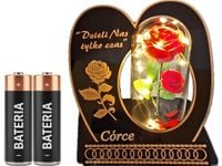 CÓRKA CÓRCE ZNICZ LAMPION NA GRÓB SKOS RÓŻA CZERWONA+LEDY