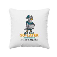50-latek jest jak gołąb, sra na wszystko - poduszka na prezent