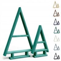 Choinka drewniana, dekoracja świąteczna, baza, zestaw 2 sztuki - Zielona