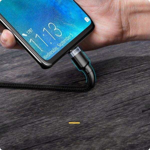 Kabel Baseus CATKLF-ALG1 USB-C - USB-C PD QC 100W 5A 2m - szary zdjęcie 3