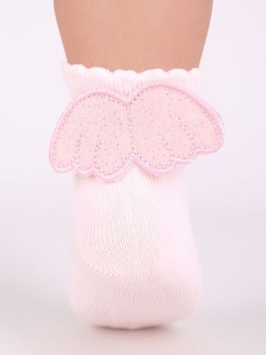 Skarpety dziewczęce bawełniane gładkie ze skrzydłami 3PAK 23-26 YOCLUB na Arena.pl