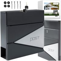 Skrzynka pocztowa na listy pocztę gazety geometryczna antracyt POST