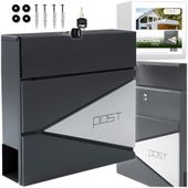 Skrzynka pocztowa na listy pocztę gazety geometryczna antracyt POST