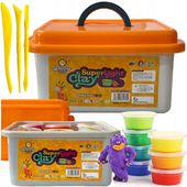 CLAYDOLL PIANKOLINA MASA PLASTYCZNA 24 sztuki BIG BOX + AKCESORIA + WALIZKA