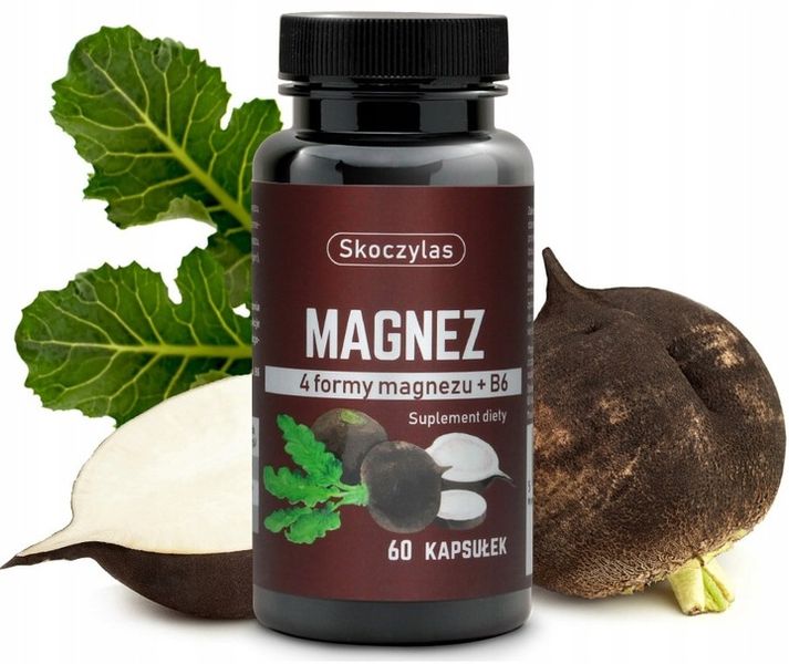 Suplement diety Skoczylas Magnez 4 formy czarna rzepa 60 kapsułek zdjęcie 1