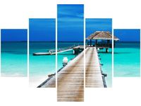 70 100CM OBRAZ 5 ELEM DOMEK TROPIKACH DRUK PŁÓTNO