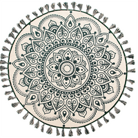 Dywan okrągły orientalny nadruk ø 120 cm kremowo-zielony IRICE