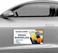 MAGNES NA SAMOCHÓD MAGNETYCZNA REKLAMA 60X30 cm USŁUGI BUDOWLANE