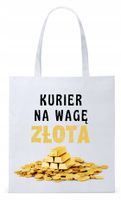 Dla Kuriera Dostawcy Torba Eco Biała Shopper Z Nadrukiem Ze Zdjęciem