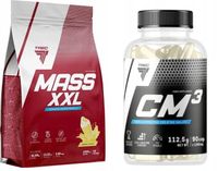 ZESTAW ODŻYWEK SUPLEMENTÓW NA MASĘ CIAŁA NA SIŁOWNIE BIAŁKO CM3 KREATYNA