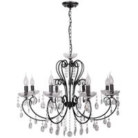 Lampa wisząca AURORA 38-73747 pałacowa glamour crystal czarny przezroczysty