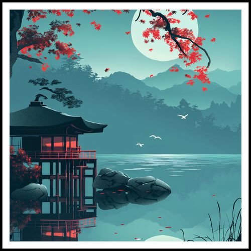 Plakat 100x100cm Japoński Pawilon na Arena.pl