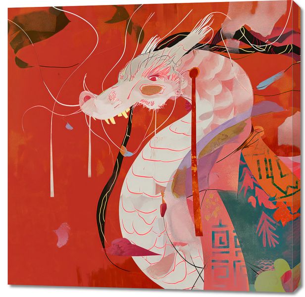 Obraz 100x100cm Orientacyjny Smok zdjęcie 1