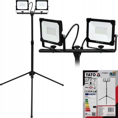 REFLEKTOR LED ZE STOJAKIEM HALOGEN 2x30W IP65 YATO na Arena.pl
