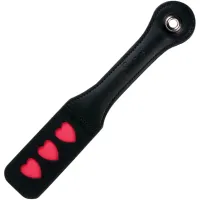 sportsheets leather impression paddle hearts - skorzany model z motywem