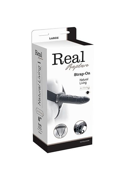 Proteza-Vibratore Strap On Cavo Real Rapture 8 Black zdjęcie 1