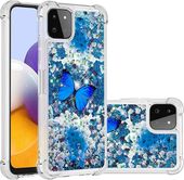 Etui na telefon komórkowy Samsung Galaxy A22 5G motylki brokat