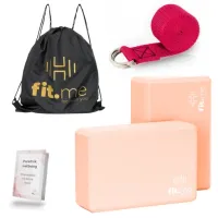 ZESTAW KOSTKI 2 SZT + PASEK DO JOGI WYTRZYMAŁY DO ĆWICZEŃ KOSTKA X2 FIT.ME