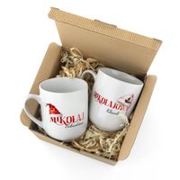 ZESTAW kubków z NADRUKIEM na MIKOŁAJKI dla PARY, ŚWIĄTECZNE kubki, PREZENT