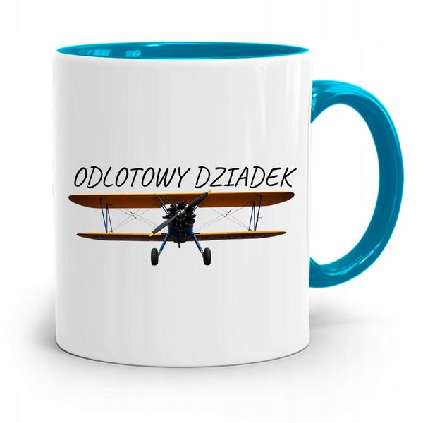 Kubek Błękitny Dzień Dziadka Odlotowy Dziadek Z Nadrukiem Ze Zdjęciem zdjęcie 1